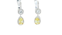 Canary Yellow and Diamond Double Drop Earrings - 2.3 Carat