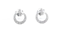 Diamond Hoop Earrings - Graduating Diamond Open Circle Drop Earrings