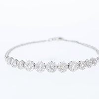 Halo Circle Tennis Bracelet - 2.46 Carat