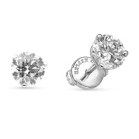 Round Diamond Studs in a Three Prong Setting - 3 Carat
