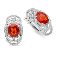 Oval Cut Natural Sapphire Statement Earrings - 7.8 Carat