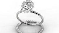 Oval Cut Engagement Ring with Eternity Wedding Band Bridal Set - 372