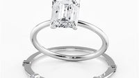 Minimal Emerald Diamond Bridal Set - 724