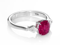 Cushion Cut Natural Ruby Ring - 2.4 Carat