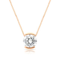 Classic Diamond Pendant in a Half Bezel Setting - 1.7 Carat