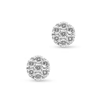 Flower-Shaped Composite Diamond Studs - 0.5 Carat