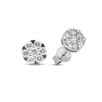 Flower-Shaped Composite Diamond Studs - 0.5 Carat
