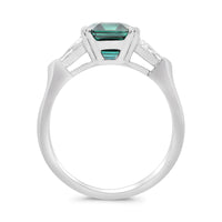 Green Sapphire Three Stone Ring