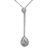 Pear Shaped Diamond Drop Pendant - .37 Carat