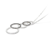 White and Black Diamond Abstract Olympic Pendant Necklace - 1.2 Carat