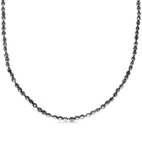 Black Diamonds Beaded Necklace Heart Box Clasp - 38 Carat