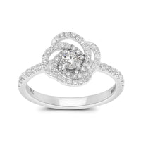 Flower Shaped Swirl Ring