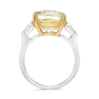 Cushion Cut Fancy Yellow Engagement Ring -11.28 Carat