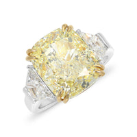 Cushion Cut Fancy Yellow Engagement Ring -11.28 Carat