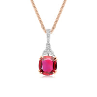 Two Tone Oval Cut Ruby Birthstone Pendant - 2.3 Carat