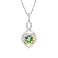 Infinity Diamond and Tourmaline Pendant Necklace - 2.6 Carat