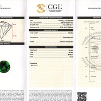 Diamond Halo Green Tourmaline Pendant Necklace - 1.4 Carat