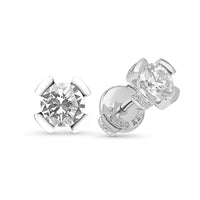 Diamond Solitaire Studs in Split Bezel Setting - 1.3 Carat