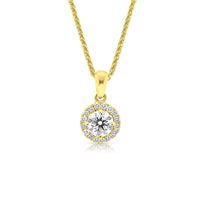 Classic Yellow Gold Diamond Pendant Necklace - .38 Carat