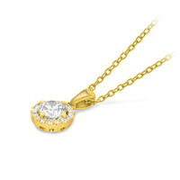 Classic Halo Pendant Diamond Necklace - .49 Carat