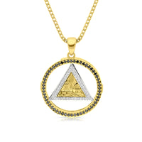 Star of David Western Wall Twist Pendant Black and White Diamonds - .47 Carat