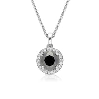 Classic Black Diamond Pendant Necklace - 1.7 Carat
