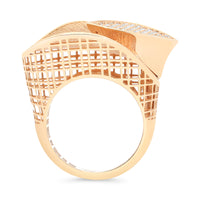 Modern Urban Leaf Statement Ring