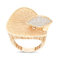 Modern Urban Leaf Statement Ring