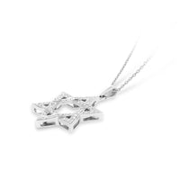 White Pave Diamond Intertwining Star Of David Pendant - .60 Carat