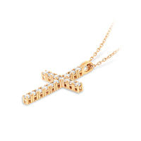 Rose Gold Diamond Cross Pendant - .47 Carat