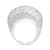 Black & White Filigree Art Deco Dome Web Ring