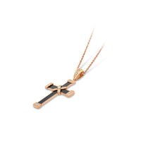 Black Enamel Cross Pendant
