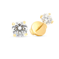 Yellow Gold Classic Solitaire Diamond Studs - 1.1 Carat