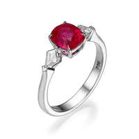 Cushion Cut Natural Ruby Ring - 2.4 Carat