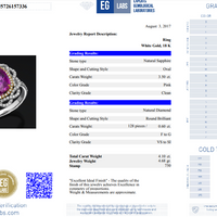 Pink Sapphire Flower Shaped Ring - 4.1 Carat