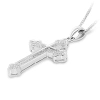 Budded Edge Diamond Cross Pendant - .40 Carat