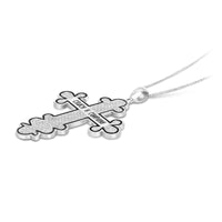 Diamond Russian Orthodox Cross Pendant Necklace - 1.5 Carat