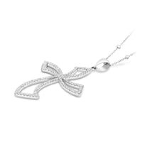 Curvy Diamond Cross Pendant - .70 Carat