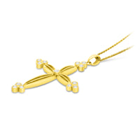 Trio Flared Edge Cross Pendant - .70 Carat