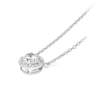 Diamond Halo Pendant Necklace - 1.75 Carat