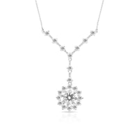 4,52 Ctw Diamond Snowflake Pendant necklace round brilliant G SI1