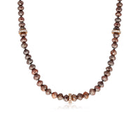 Reddish Brown Diamond Beaded Necklace - 103.91