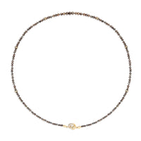 Dark Brown Diamond Beaded Necklace