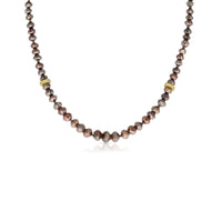 Dark Brown Diamond Beaded Necklace - 72.84 Carat