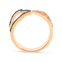 Butterfly Statement Rose Gold White and Black Diamond Ring