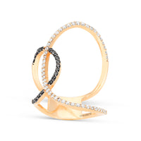 Rose Gold White and Black Diamond Ring