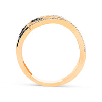 Rose Gold White and Black Diamond Ring