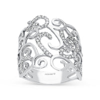Filigree Diamond White Gold Ring