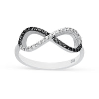 Black and White Diamond Infinity Ring