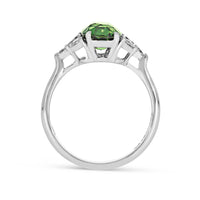 Oval Cut Natural Green Sapphire Birthstone Ring